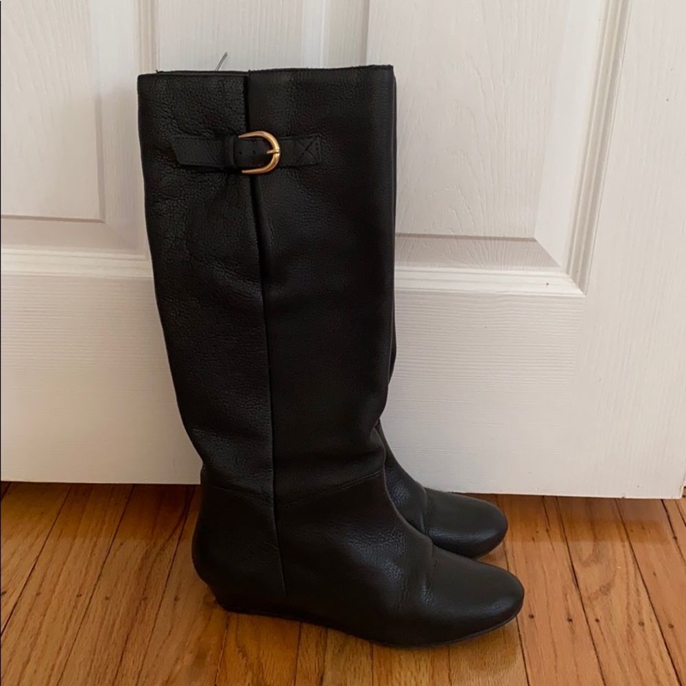 Steve Madden Intyce Black Leather boots size 5.5